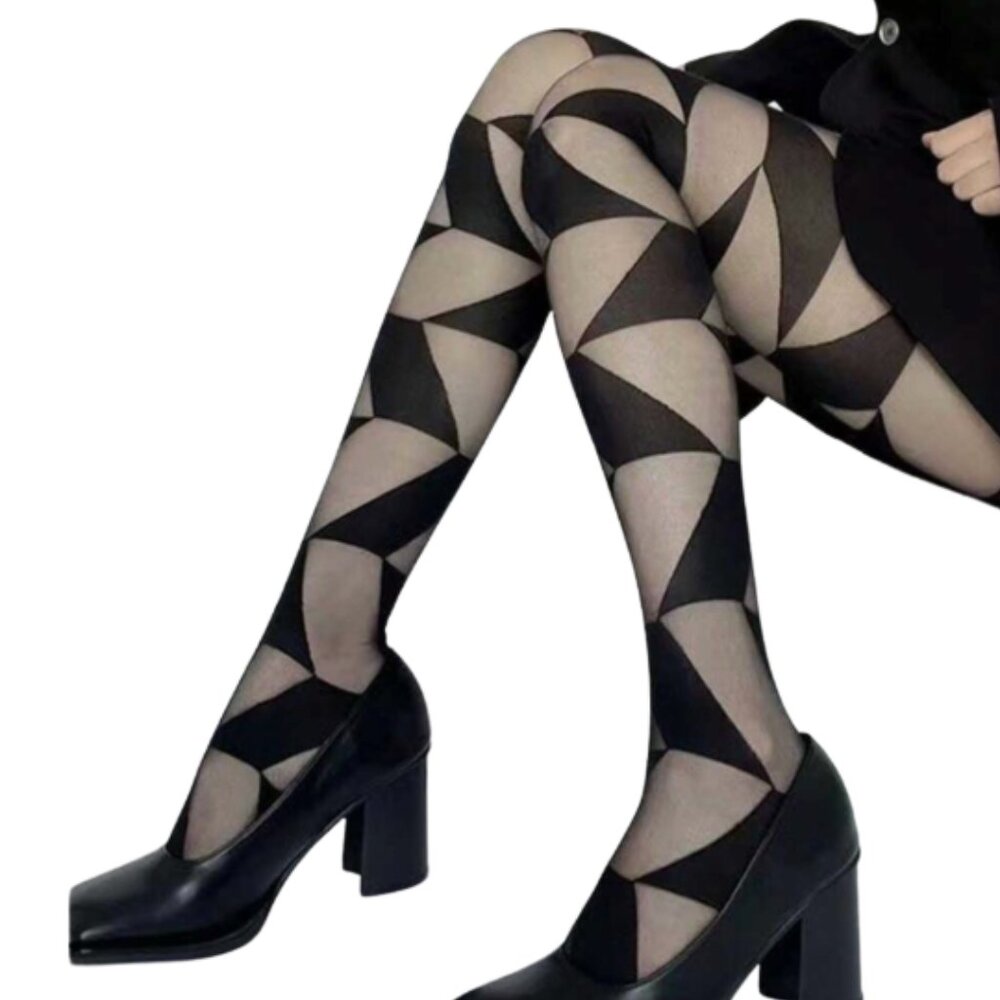 Chic Geometric Sheer Tights